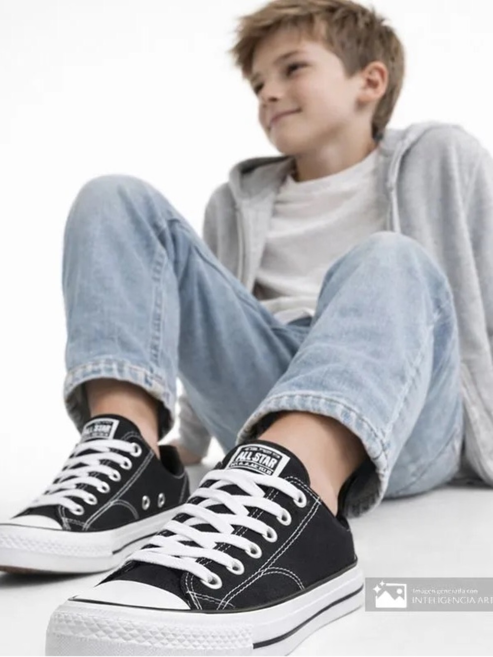 Converse Black Canvas Kids Low-Top Jeans-Chuck Taylor All Star